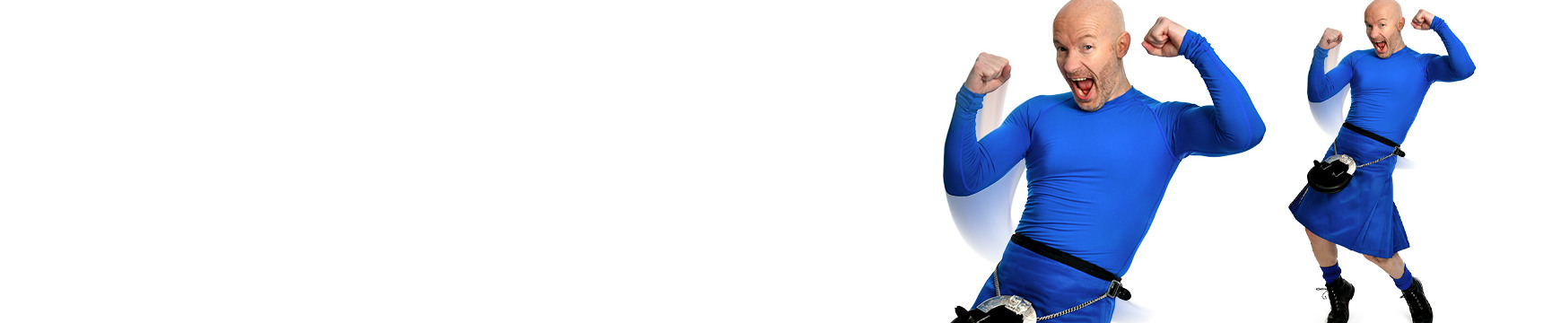 Craig Hill dancing in blue